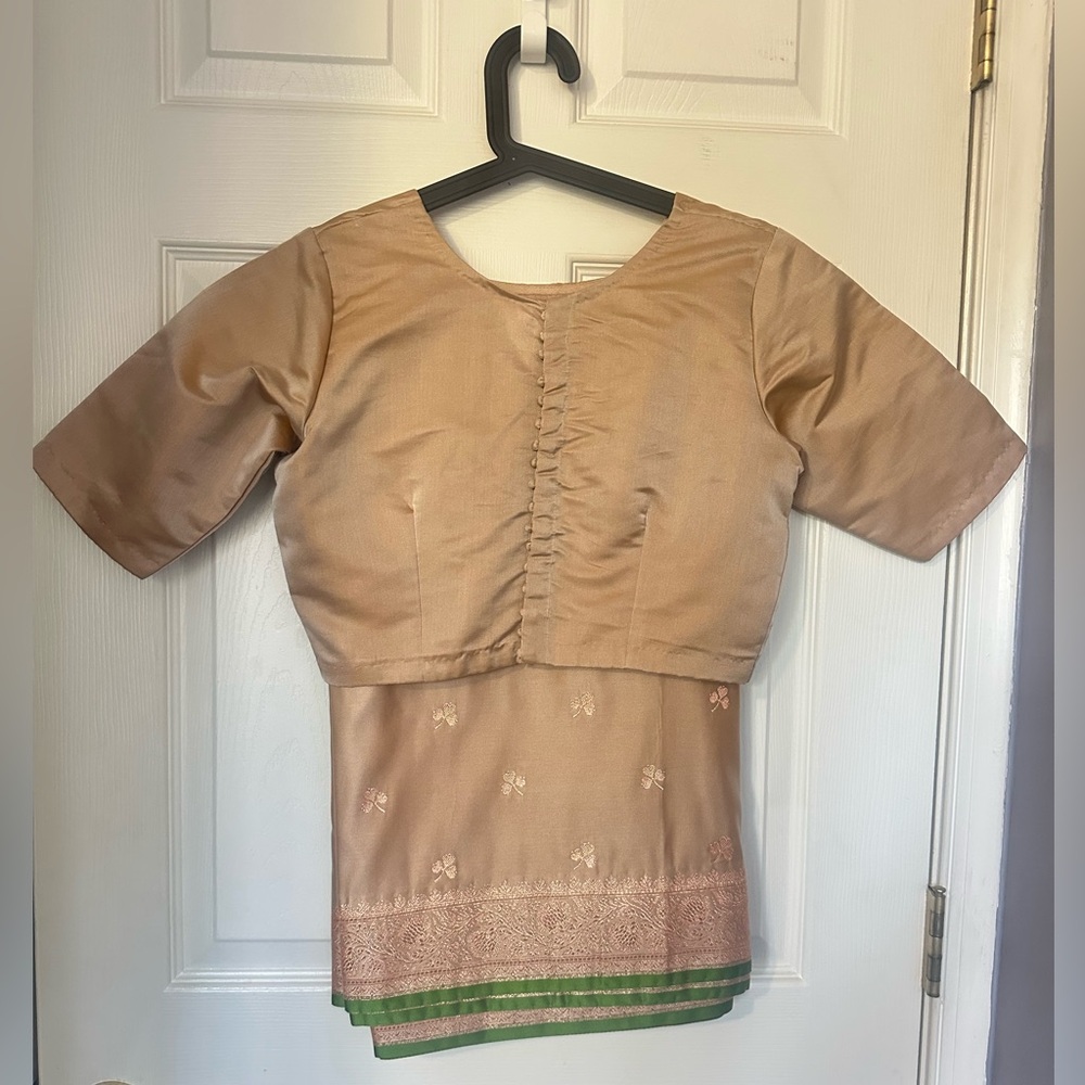Pure katan silk saree set - Picture 3 of 13